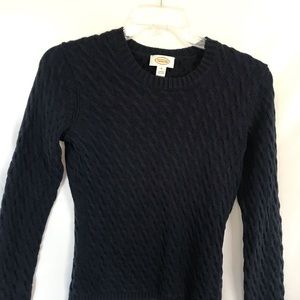 Navy Blue Talbots cable knit sweater